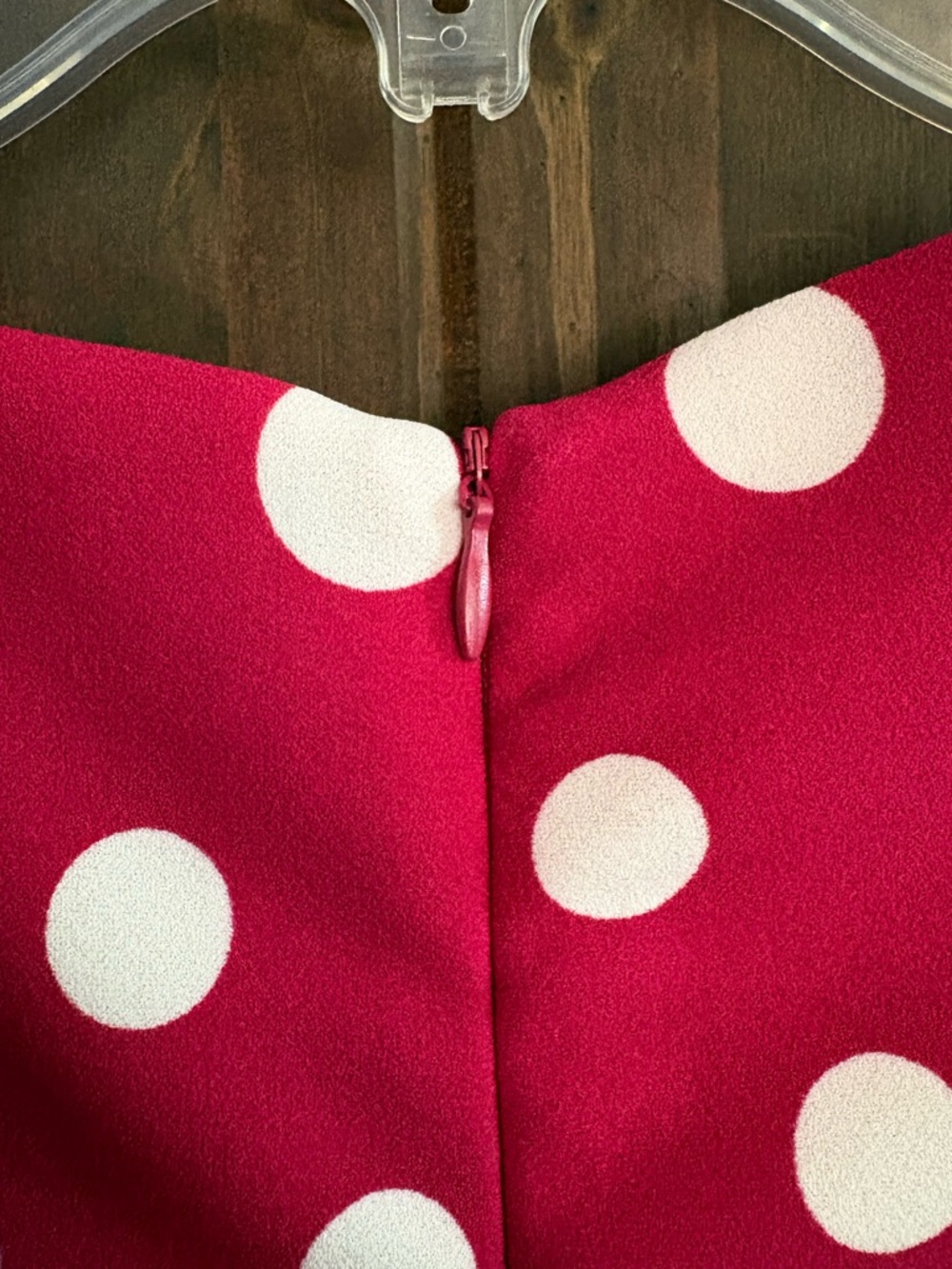 London Times Polka Dot Dress- Magenta & White- Size 8 - Picture 7 of 9